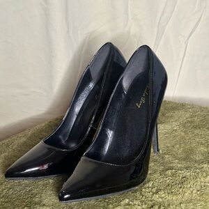 5in Black Pantene Leather Heels